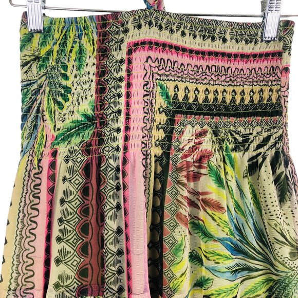 Lapis Anthropologie Halter Convertible Dress Sz Small Smocked Boho Frilly Hem - Picture 4 of 11